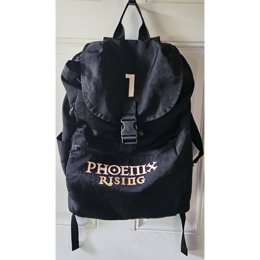 Phoenix Rising Black Drawstring Backpack Book Bag Laptop School Travel Gaming...